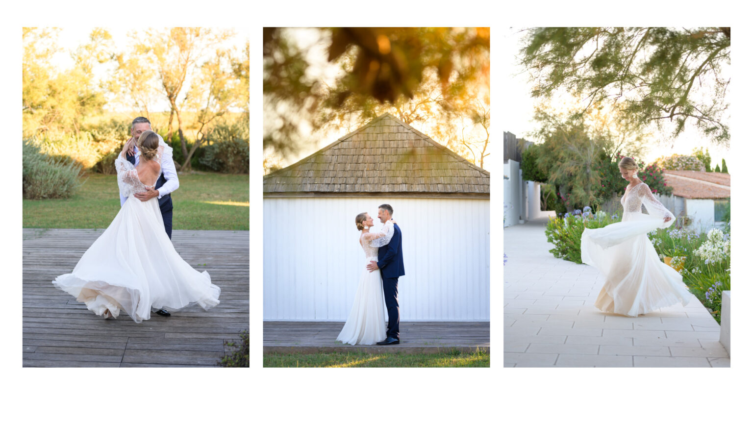 photos couple mariage aux saintes maries de la mer Mas de la fouque camargue robe mariee anna kara official costume maison lemoine